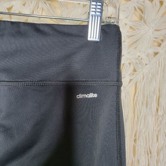 Adidas Climalite Stretch Logo Leggings Black Green Size Small - Picture 8 of 10